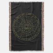 Zodiac ster sign horoscope constellations map gold deken (Voorkant Verticaal)