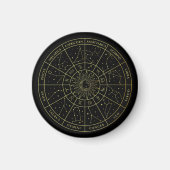 Zodiac ster sign horoscope constellations map gold magneet (Voorkant)