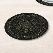 Zodiac ster sign horoscope constellations map gold ronde kartonnen onderzetter (Gebogen)