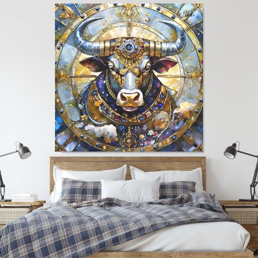 Zodiac - Stier de stier Canvas Afdruk (Insitu (Slaapkamer))