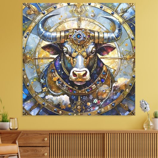 Zodiac - Stier de stier Canvas Afdruk (Insitu (Woonkamer))