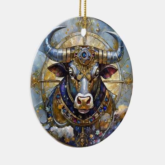 Zodiac - Stier de stier Keramisch Ornament (Rechts)
