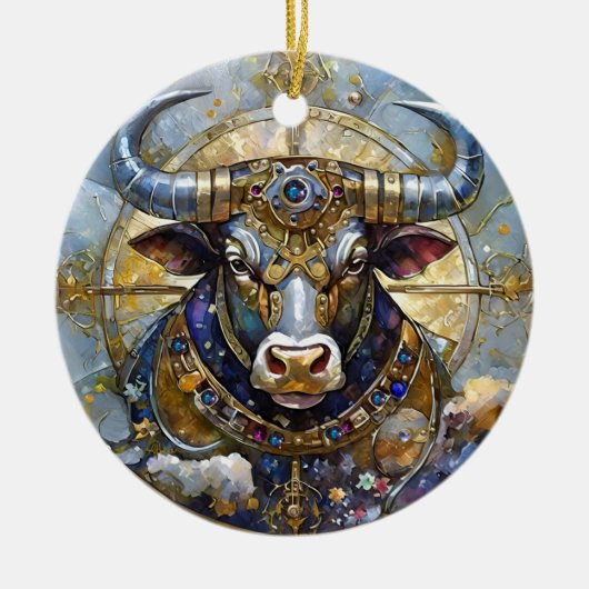 Zodiac - Stier de stier Keramisch Ornament (Voorkant)