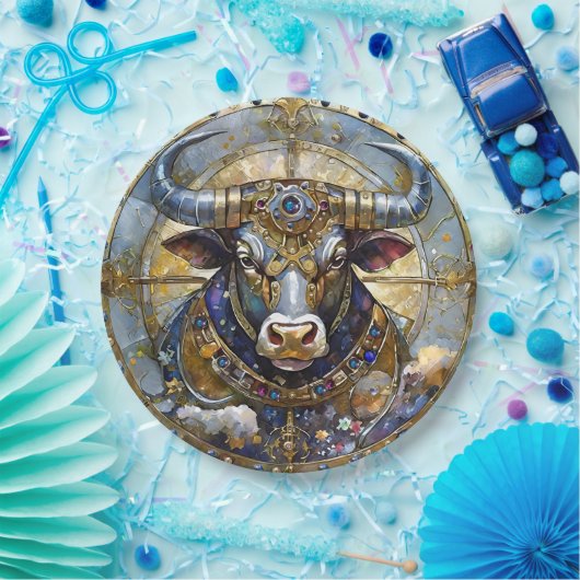 Zodiac - Stier de stier Papieren Bordje (Feest)