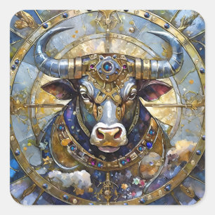 Zodiac - Stier de stier Vierkante Sticker