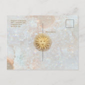 Zodiac Sun Ice Blue Celestial Gold Save the Date Aankondigingskaart (Achterkant)