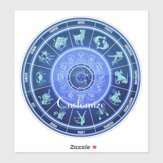 Zodiac Sun Sign Astrology Calendar Sticker (Vel)