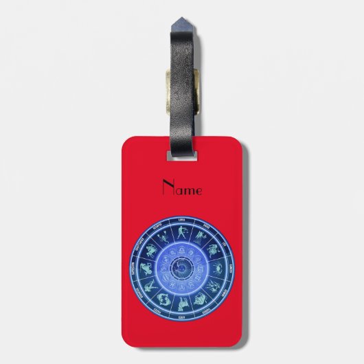 Zodiac Sun Sign Astrology Calendar Thunder_Cove Bagagelabel (Achterkant verticaal)