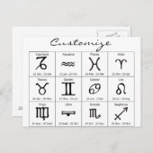 Zodiac Sun Sign Astrology Calendar Thunder_Cove Briefkaart (Voorkant / Achterkant)