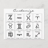 Zodiac Sun Sign Astrology Calendar Thunder_Cove Briefkaart (Voorkant)