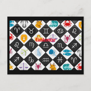 Zodiac Sun Sign Astrology Calendar Thunder_Cove Briefkaart