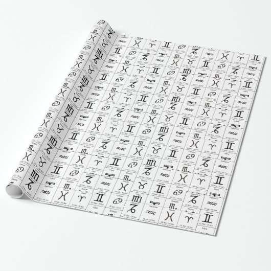 Zodiac Sun Sign Astrology Calendar Thunder_Cove Cadeaupapier (Uitgerold)