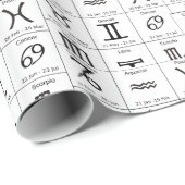 Zodiac Sun Sign Astrology Calendar Thunder_Cove Cadeaupapier (Rol Hoek)