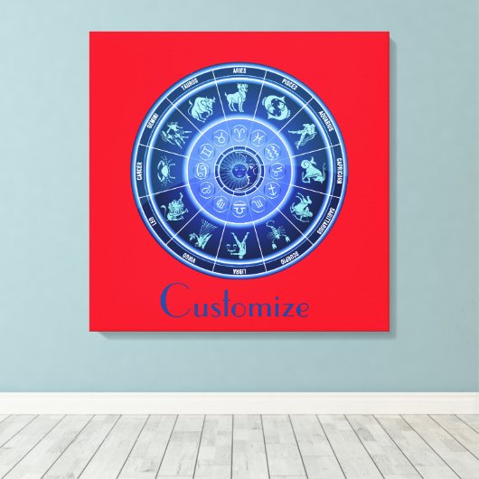 Zodiac Sun Sign Astrology Calendar Thunder_Cove Canvas Afdruk (Insitu (Houten vloer))
