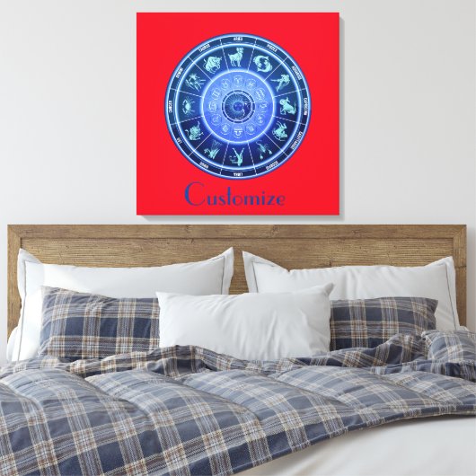 Zodiac Sun Sign Astrology Calendar Thunder_Cove Canvas Afdruk (Insitu (Slaapkamer))