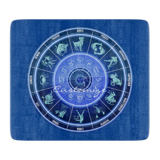 Zodiac Sun Sign Astrology Calendar Thunder_Cove Cu Snijplank (Voorkant)