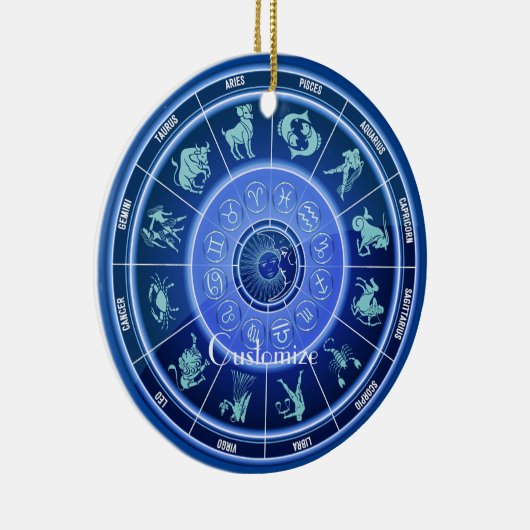 Zodiac Sun Sign Astrology Calendar Thunder_Cove Keramisch Ornament (Rechts)