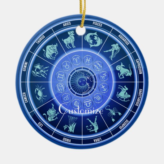 Zodiac Sun Sign Astrology Calendar Thunder_Cove Keramisch Ornament (Voorkant)