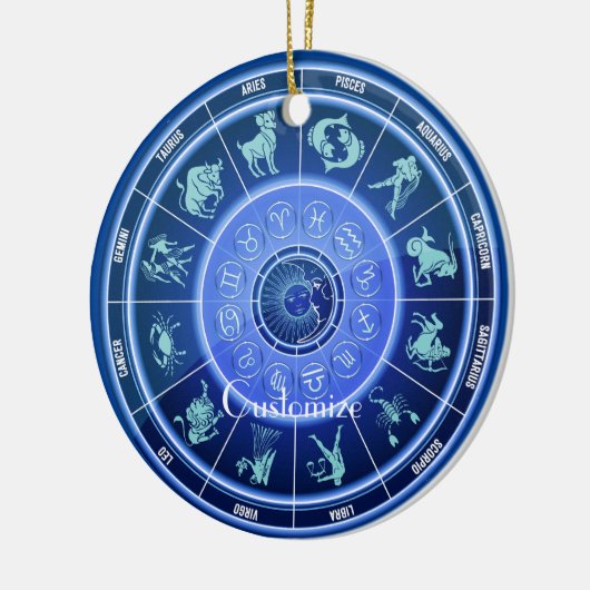 Zodiac Sun Sign Astrology Calendar Thunder_Cove Keramisch Ornament (Links)
