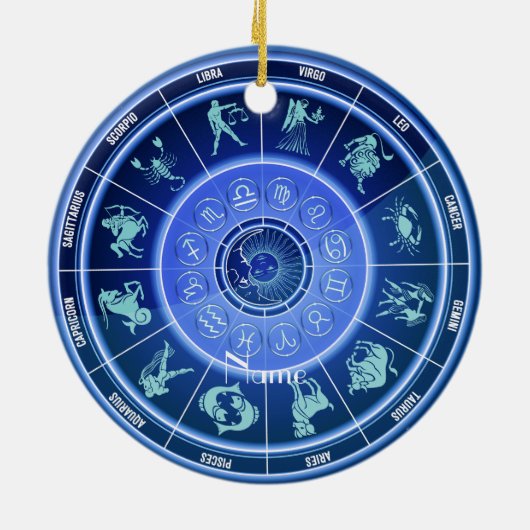 Zodiac Sun Sign Astrology Calendar Thunder_Cove Keramisch Ornament (Achterkant)