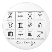 Zodiac Sun Sign Astrology Calendar Thunder_Cove Keramische Knop (Voorkant)