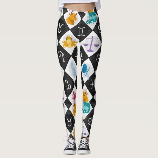 Zodiac Sun Sign Astrology Calendar Thunder_Cove Leggings (Voorkant)