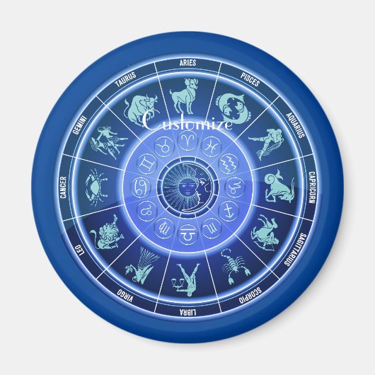 Zodiac Sun Sign Astrology Calendar Thunder_Cove Magneet (Voorkant)