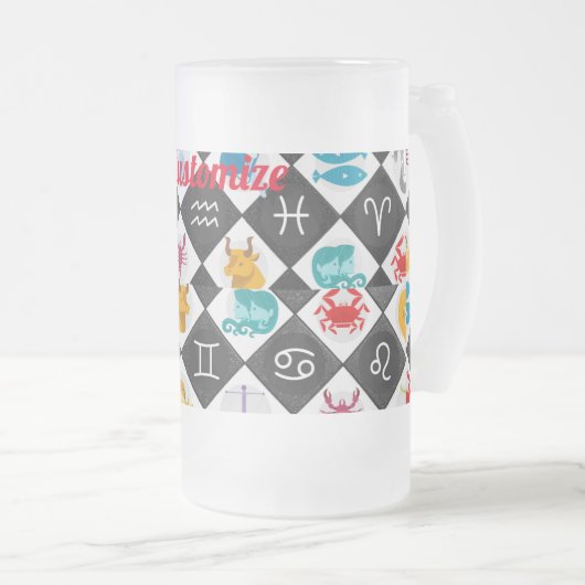 Zodiac Sun Sign Astrology Calendar Thunder_Cove Matglas Bierpul (Voorkant rechts)