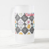 Zodiac Sun Sign Astrology Calendar Thunder_Cove Matglas Bierpul (Voorkant links)