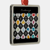 Zodiac Sun Sign Astrology Calendar Thunder_Cove Metalen Ornament (Rechts)