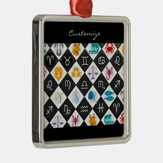 Zodiac Sun Sign Astrology Calendar Thunder_Cove Metalen Ornament (Rechts)