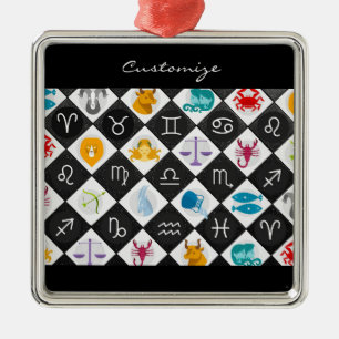 Zodiac Sun Sign Astrology Calendar Thunder_Cove Metalen Ornament
