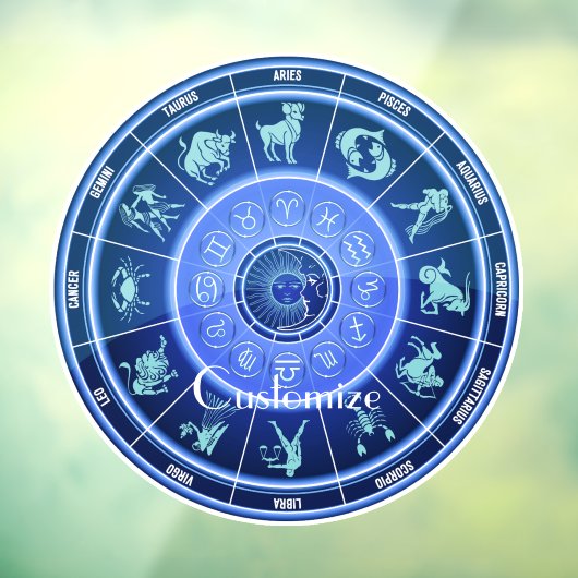 Zodiac Sun Sign Astrology Calendar Thunder_Cove Raamsticker (Vel 3)