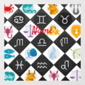 Zodiac Sun Sign Astrology Calendar Thunder_Cove Raamsticker (Vel)