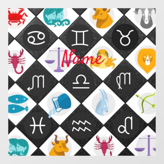 Zodiac Sun Sign Astrology Calendar Thunder_Cove Raamsticker (Vel)