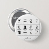 Zodiac Sun Sign Astrology Calendar Thunder_Cove Ronde Button 5,7 Cm (Voorkant /achterkant)