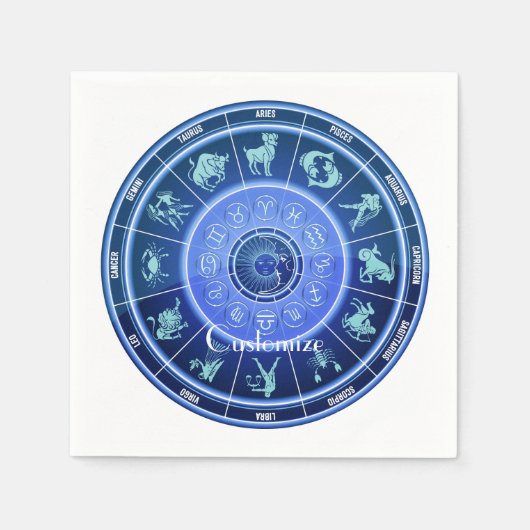 Zodiac Sun Sign Astrology Calendar Thunder_Cove Servet (Voorkant)