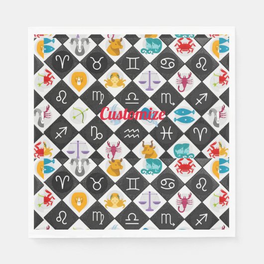 Zodiac Sun Sign Astrology Calendar Thunder_Cove Servet (Voorkant)