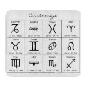 Zodiac Sun Sign Astrology Calendar Thunder_Cove Snijplank (Voorkant)