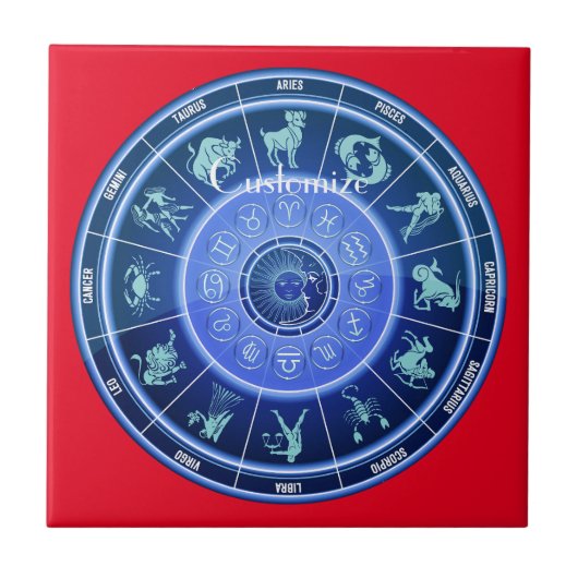 Zodiac Sun Sign Astrology Calendar Thunder_Cove Tegeltje (Voorkant)