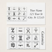 Zodiac Sun Sign Astrology Calendar Thunder_Cove Visitekaartje (Voorkant /achterkant)