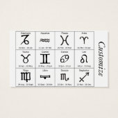 Zodiac Sun Sign Astrology Calendar Thunder_Cove Visitekaartje (Achterkant)