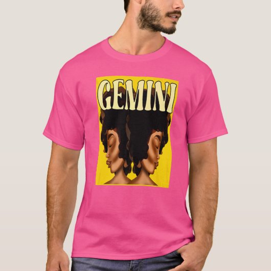 Zodiac Sun Sign Gemini Astrology Horoscope T-shirt (Voorkant)
