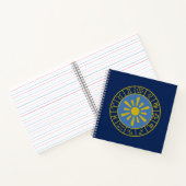 Zodiac Sun Wheel+Astrological Symbolen Gold+Blues Notitieboek (Binnen)