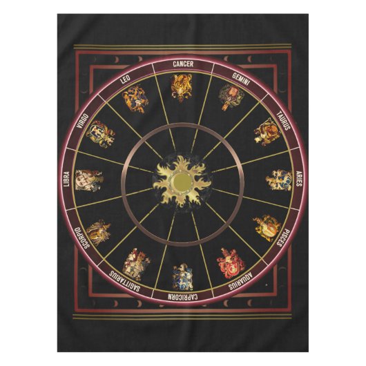 Zodiac Sun Wheel Tafelkleed (Voorkant)