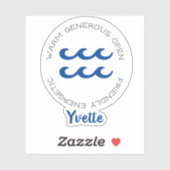 Zodiac Symbol Aquarius Sticker (Vel)