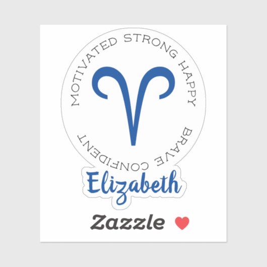 Zodiac Symbol Aries Sticker (Vel)