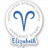 Zodiac Symbol Aries Sticker (Voorkant)