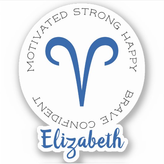 Zodiac Symbol Aries Sticker (Voorkant)