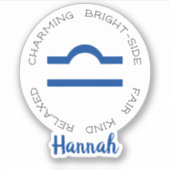 Zodiac Symbol Libra Sticker (Voorkant)